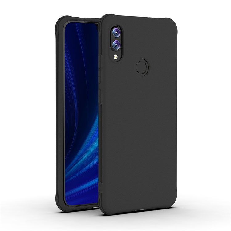 Matte Shock-proof TPU Mobile Phone Casing for Xiaomi Redmi Note 7 / Note 7 Pro (India) / Note 7S - Black-1