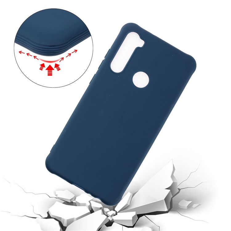 Pure Color Shock-proof TPU Mobile Casing Shell for Xiaomi Redmi Note 8 - Dark Blue-2
