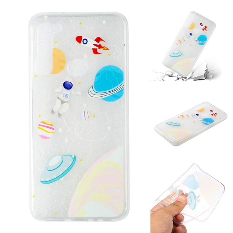 Embossing Printing TPU Cell Shell for Xiaomi Redmi Note 8 - Planets-1