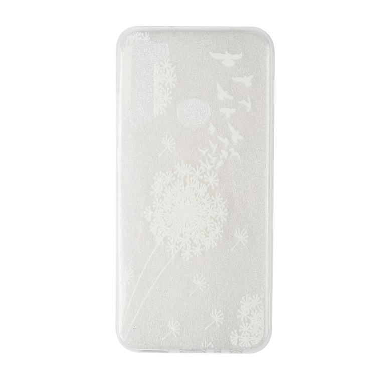 Embossing Printing TPU Cell Shell for Xiaomi Redmi Note 8 - White Dandelion-2