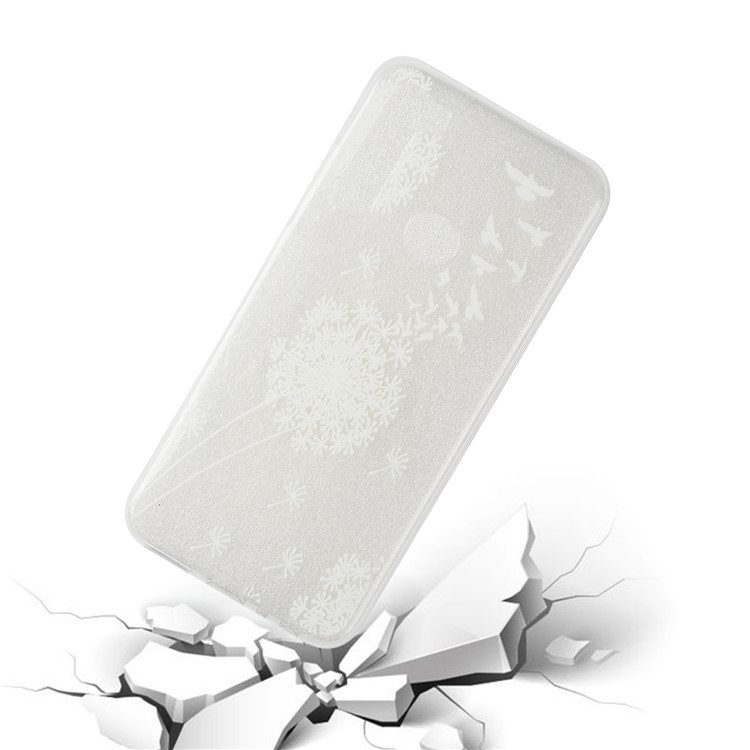 Embossing Printing TPU Cell Shell for Xiaomi Redmi Note 8 - White Dandelion-4