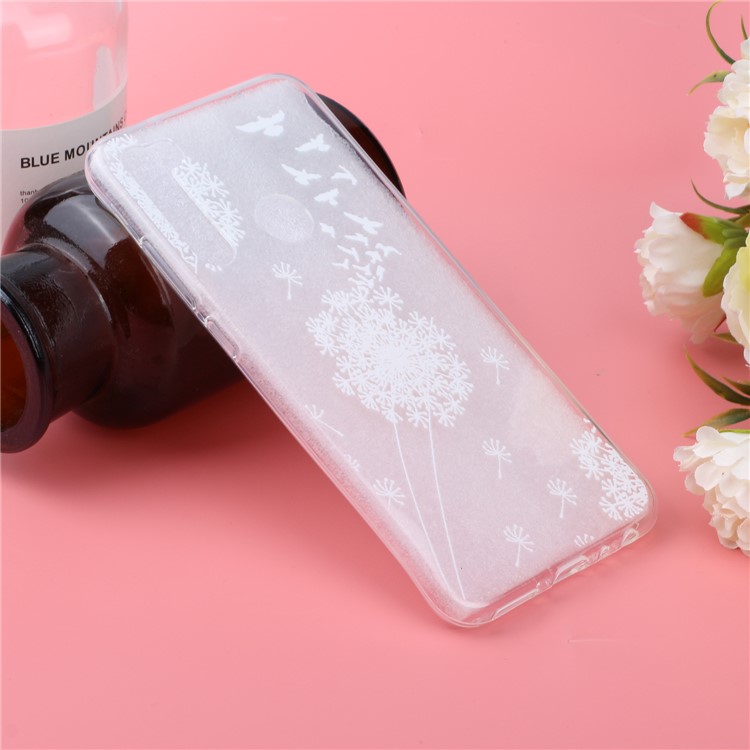 Embossing Printing TPU Cell Shell for Xiaomi Redmi Note 8 - White Dandelion-6