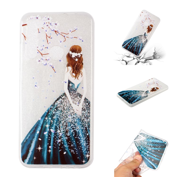 Embossing Printing TPU Cell Shell for Xiaomi Redmi Note 8 - Girl-1