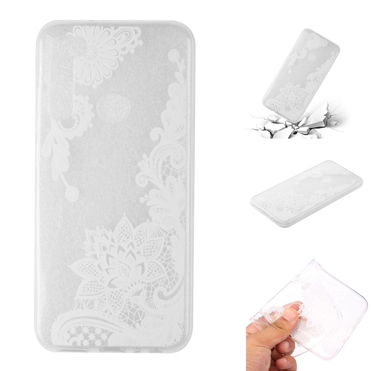 Embossing Printing TPU Cell Shell for Xiaomi Redmi Note 8 - Lace Flower-1