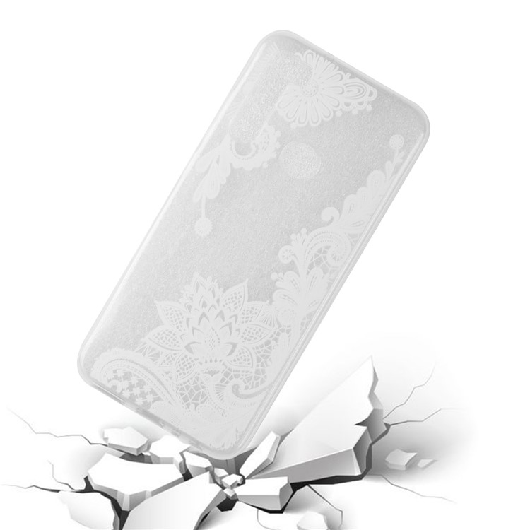Embossing Printing TPU Cell Shell for Xiaomi Redmi Note 8 - Lace Flower-5