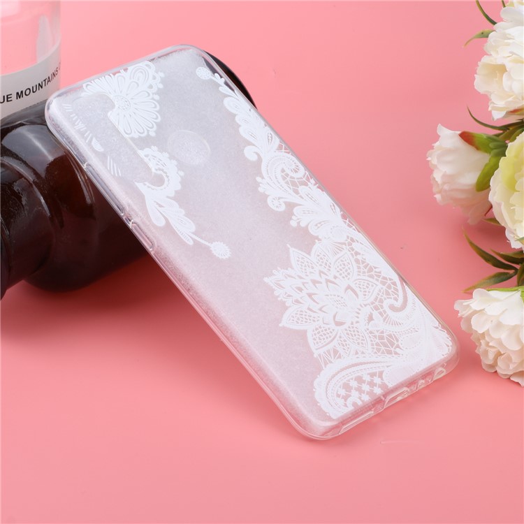 Embossing Printing TPU Cell Shell for Xiaomi Redmi Note 8 - Lace Flower-6