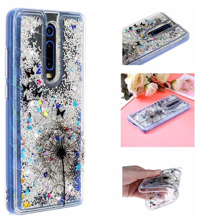 Embossed Glitter Powder Quicksand TPU Back Case for Xiaomi Redmi K20/Mi 9T/K20 Pro/Mi 9T Pro - Dandelion-1