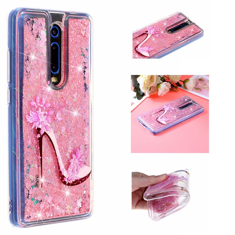 Embossed Glitter Powder Quicksand TPU Back Case for Xiaomi Redmi K20/Mi 9T/K20 Pro/Mi 9T Pro - High Heels-1
