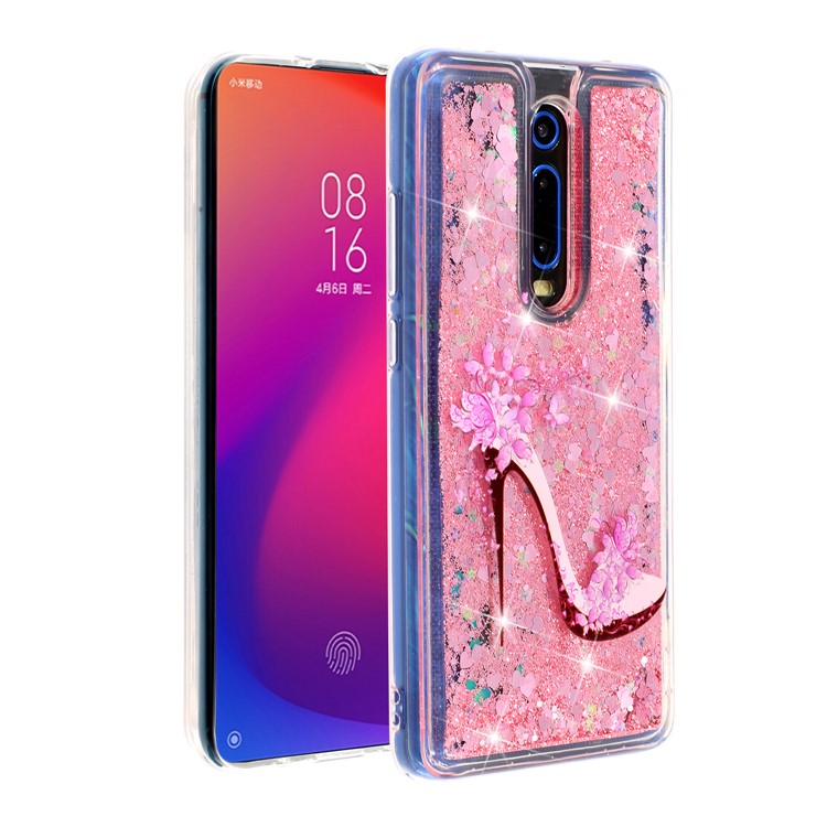 Embossed Glitter Powder Quicksand TPU Back Case for Xiaomi Redmi K20/Mi 9T/K20 Pro/Mi 9T Pro - High Heels-3
