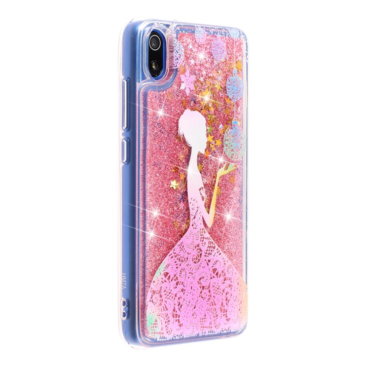 Pattern Printing Embossed Glitter Powder Quicksand TPU Cover for Xiaomi Redmi 7A - Pretty Girl-4