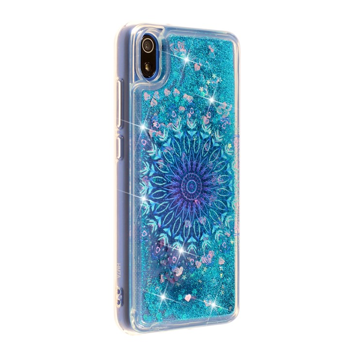 Pattern Printing Embossed Glitter Powder Quicksand TPU Cover for Xiaomi Redmi 7A - Unique Flower-4