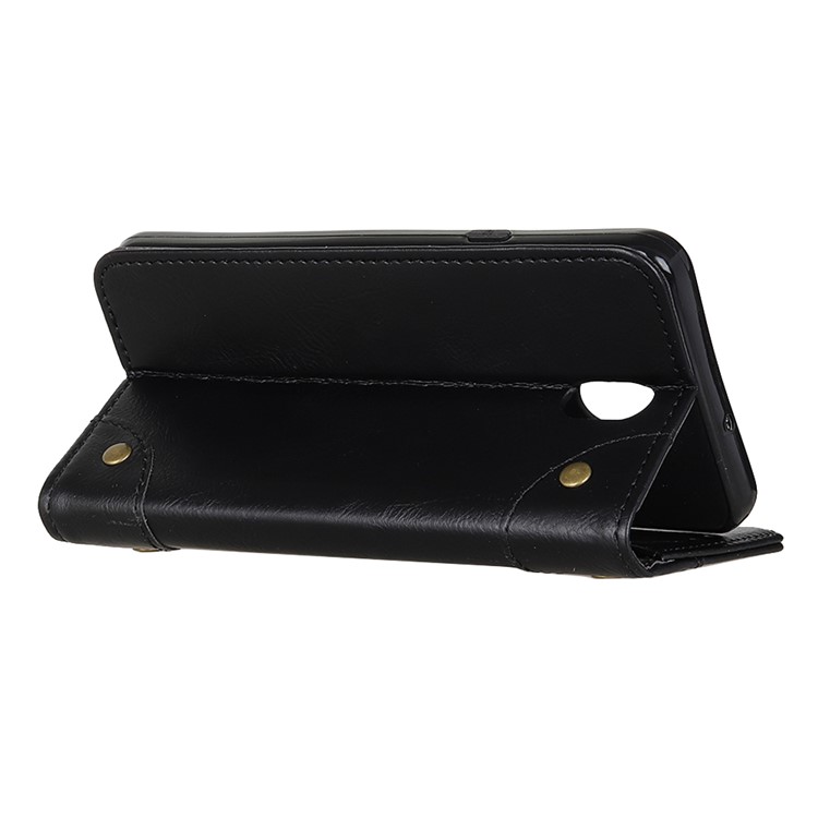 Crazy Horse Auto-absorbed Split Leather Wallet Case for Xiaomi Redmi 8A - Black-8