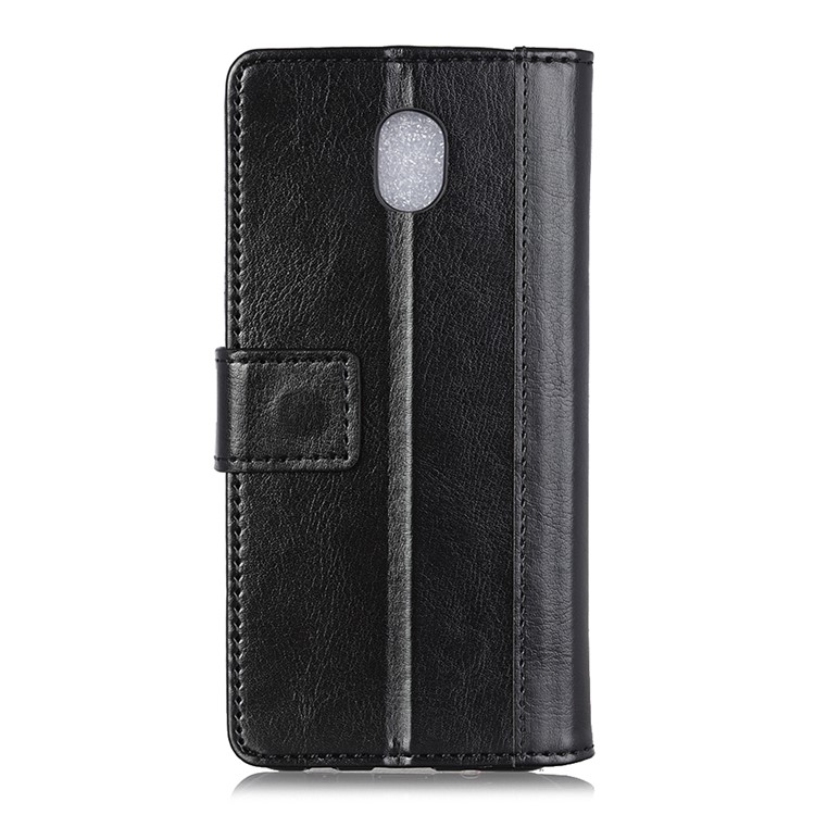 Rivet Decorated Crazy Horse Leather Wallet Stand Case for Xiaomi Redmi 8A - Black-2