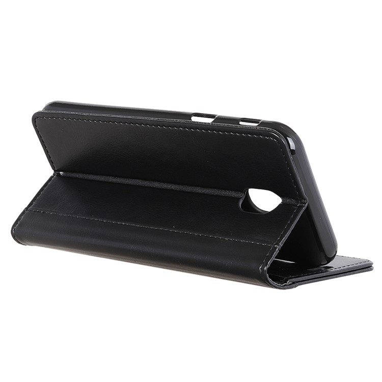 Rivet Decorated Crazy Horse Leather Wallet Stand Case for Xiaomi Redmi 8A - Black-4