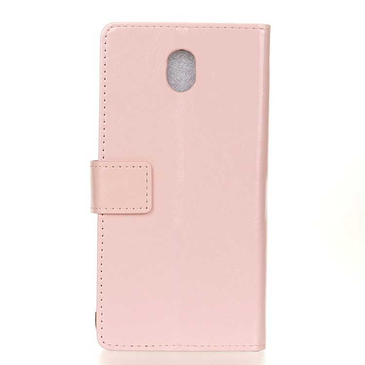 Crazy Horse Leather Wallet Stand Case for Xiaomi Redmi 8A - Pink-2