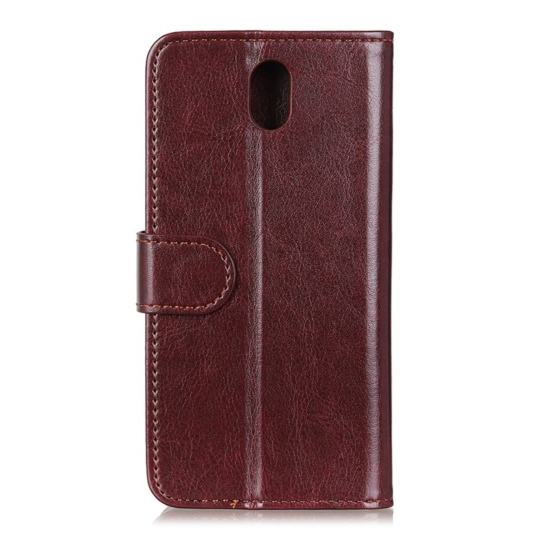 Crazy Horse Leather Wallet Case for Xiaomi Redmi 8A - Brown-3