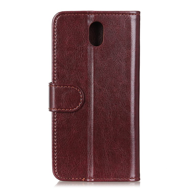 Crazy Horse Leather Wallet Case for Xiaomi Redmi 8A - Brown-3