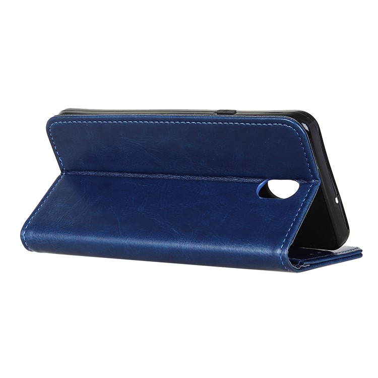Crazy Horse Leather Wallet Case for Xiaomi Redmi 8A - Blue-2