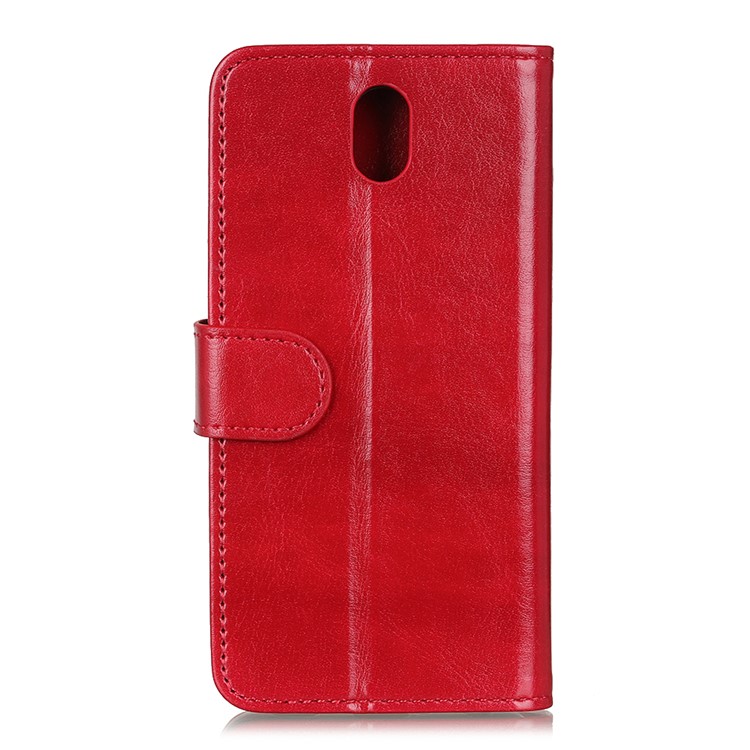 Verrückten Pferd Leder-Mappenkasten Für Xiaomi Redmi 8A - Rot-3