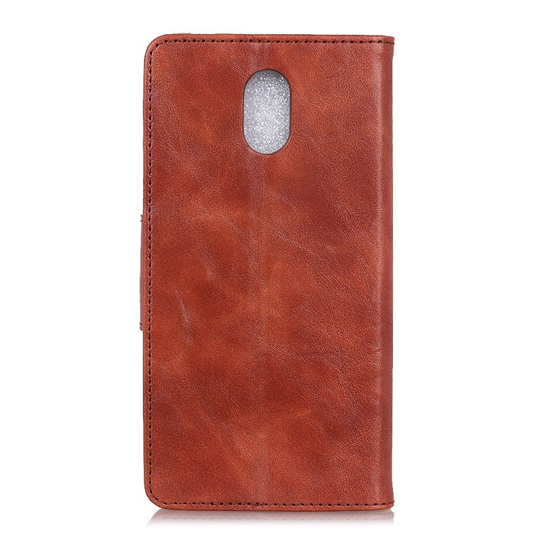 Crazy Horse Wallet Leather Stand Case for Xiaomi Redmi 8A - Brown-3