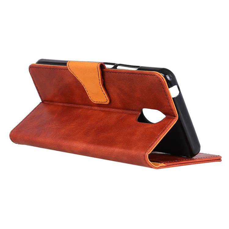 Crazy Horse Wallet Leather Stand Case for Xiaomi Redmi 8A - Brown-4