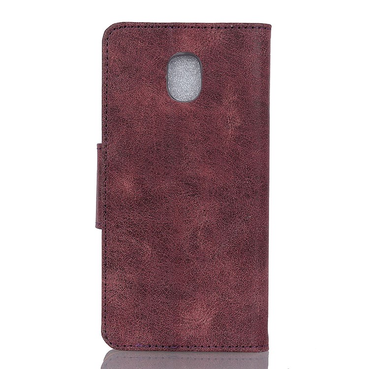 Vintage Style Leather Wallet Case for Xiaomi Redmi 8A - Wine Red-3