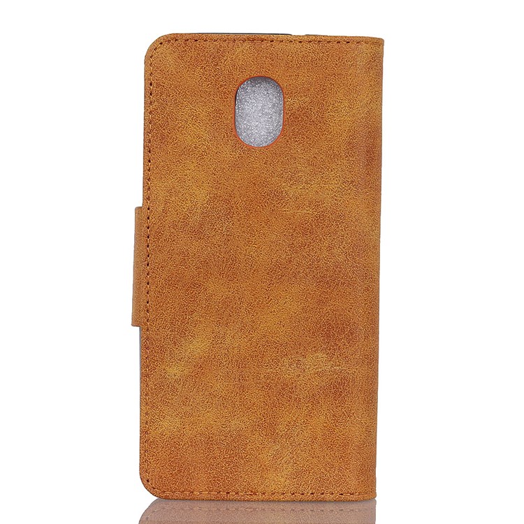 Vintage Style Leather Wallet Case for Xiaomi Redmi 8A - Brown-3