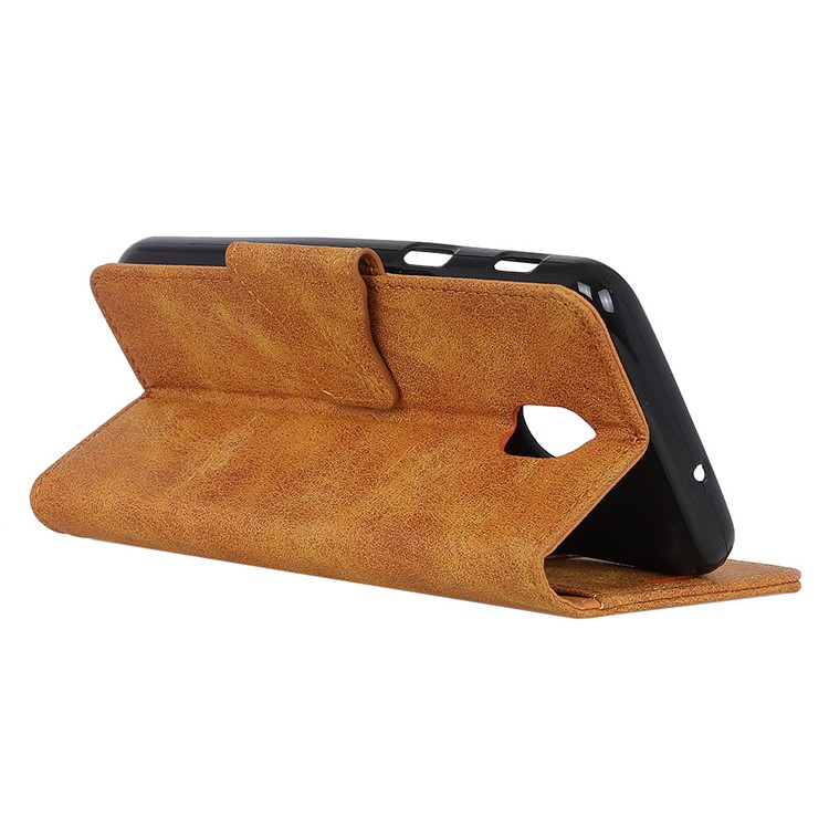 Vintage Style Leather Wallet Case for Xiaomi Redmi 8A - Brown-5