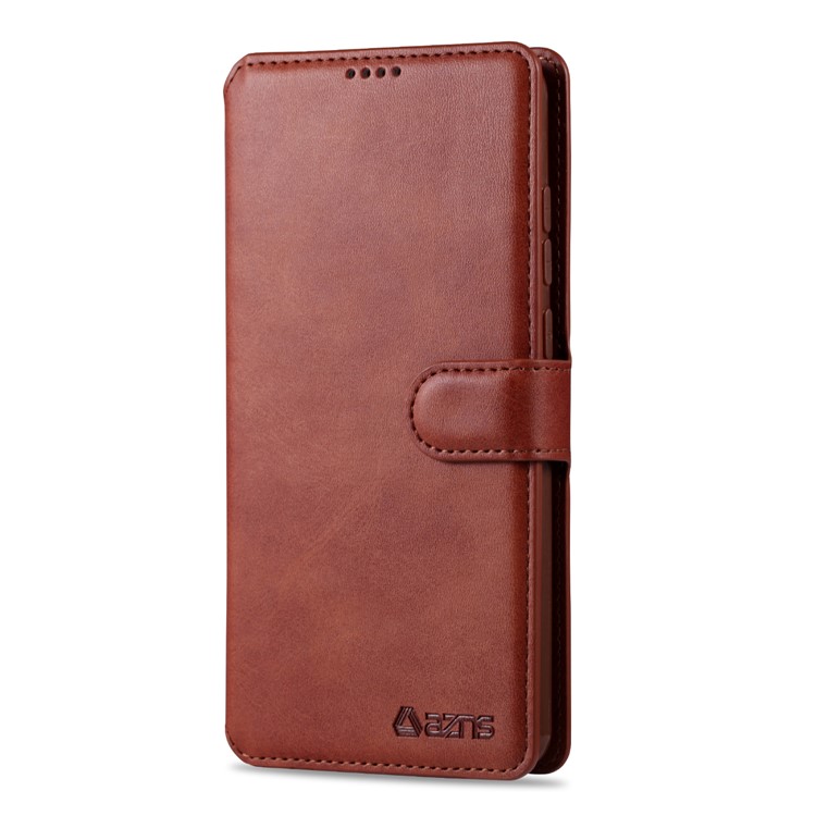 AZNS Leather Wallet Case for Xiaomi Redmi Note 8 Pro - Brown-2
