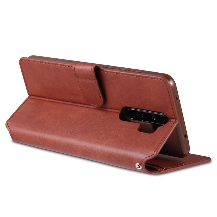 AZNS Leather Wallet Case for Xiaomi Redmi Note 8 Pro - Brown-6