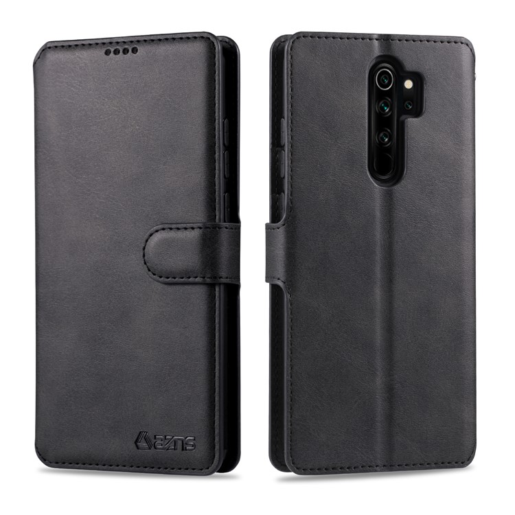 AZNS Leather Wallet Case for Xiaomi Redmi Note 8 Pro - Black-1