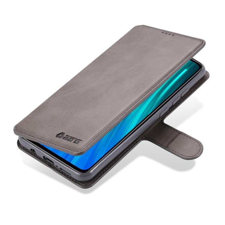 AZNS Leather Wallet Case for Xiaomi Redmi Note 8 Pro - Grey-4
