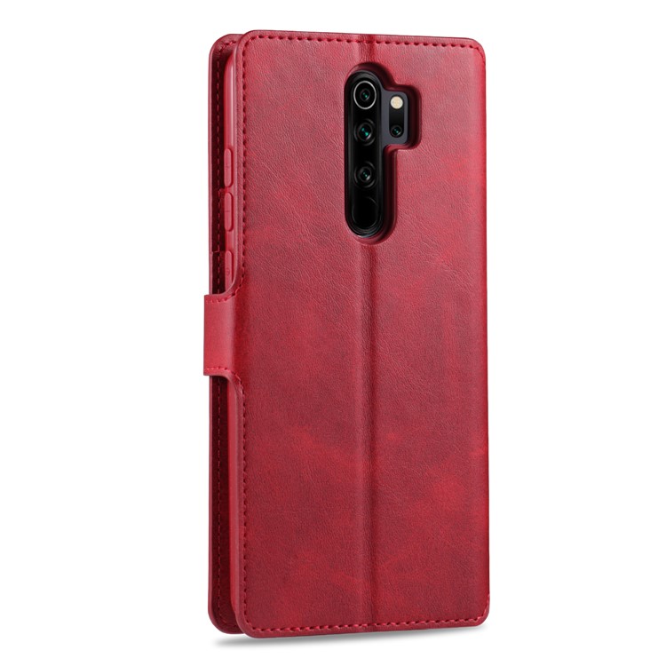 AZNS Leather Wallet Case for Xiaomi Redmi Note 8 Pro - Red-3