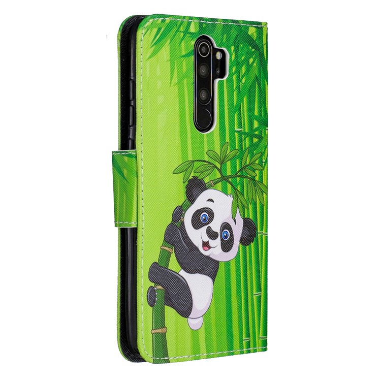 Pattern Printing Cross Texture Leather Wallet Case for Xiaomi Redmi Note 8 Pro - Panda-3