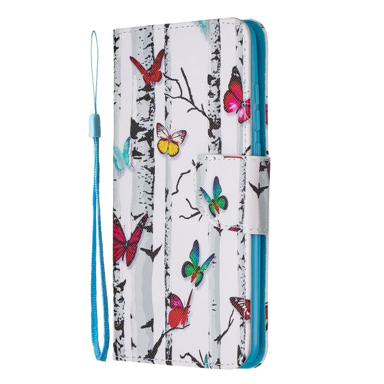 Pattern Printing Cross Texture Leather Wallet Case for Xiaomi Redmi Note 8 Pro - Vivid Butterflies-2