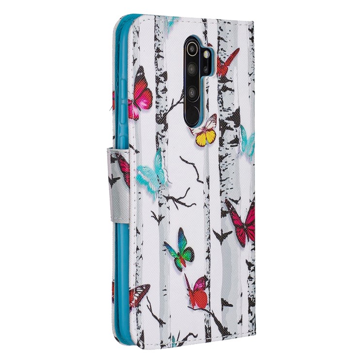 Pattern Printing Cross Texture Leather Wallet Case for Xiaomi Redmi Note 8 Pro - Vivid Butterflies-3