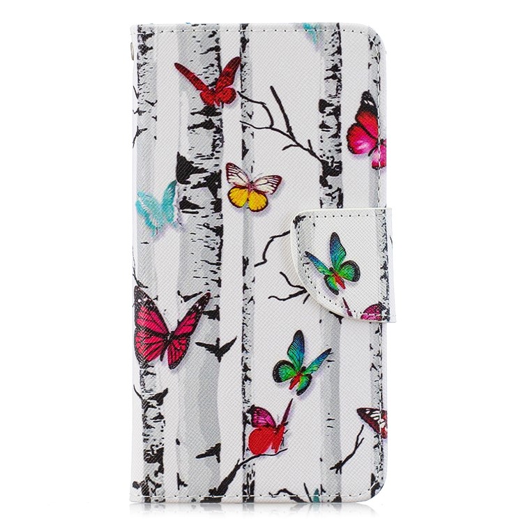 Pattern Printing Cross Texture Leather Wallet Case for Xiaomi Redmi Note 8 Pro - Vivid Butterflies-4