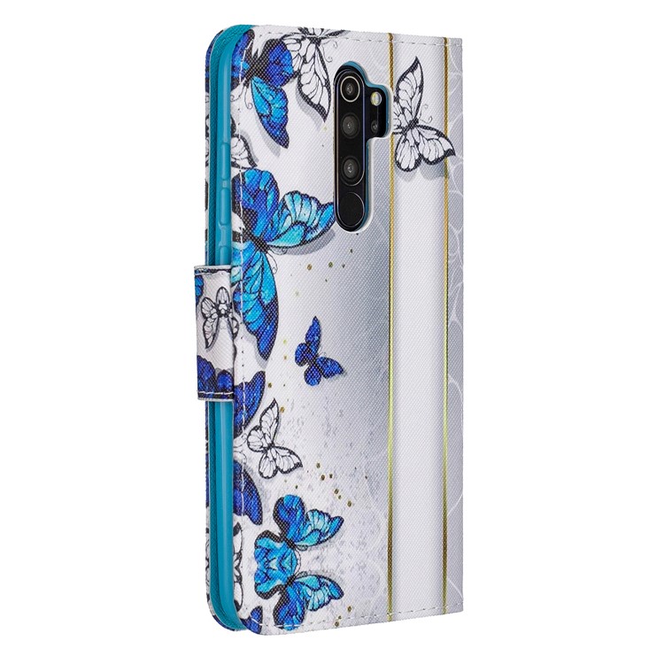 Pattern Printing Cross Texture Leather Wallet Case for Xiaomi Redmi Note 8 Pro - Butterflies Pattern-3