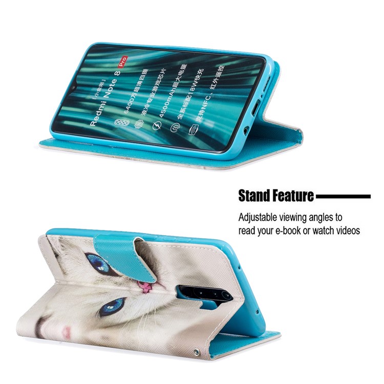 Pattern Printing Cross Texture Leather Wallet Case for Xiaomi Redmi Note 8 Pro - Cat-6