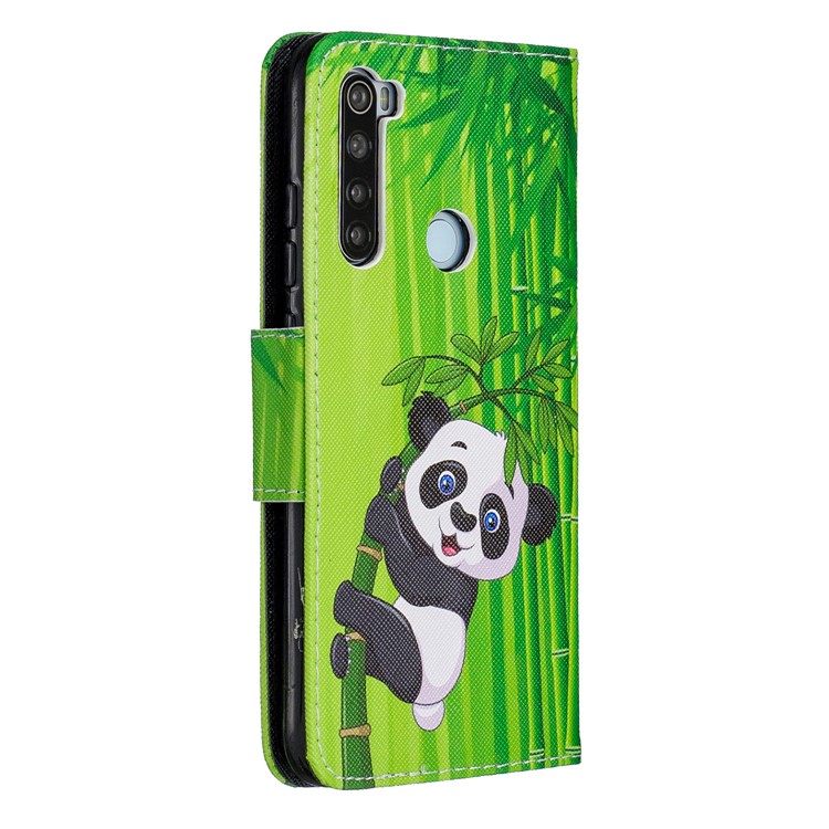 Light Spot Decor Patterned Wallet Leather Smart Case for Xiaomi Redmi Note 8 - Panda-3