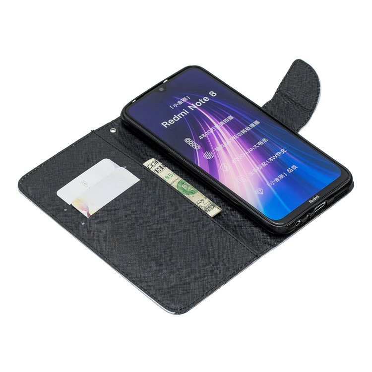 Light Spot Decor Patterned Wallet Leather Smart Case for Xiaomi Redmi Note 8 - Panda-5
