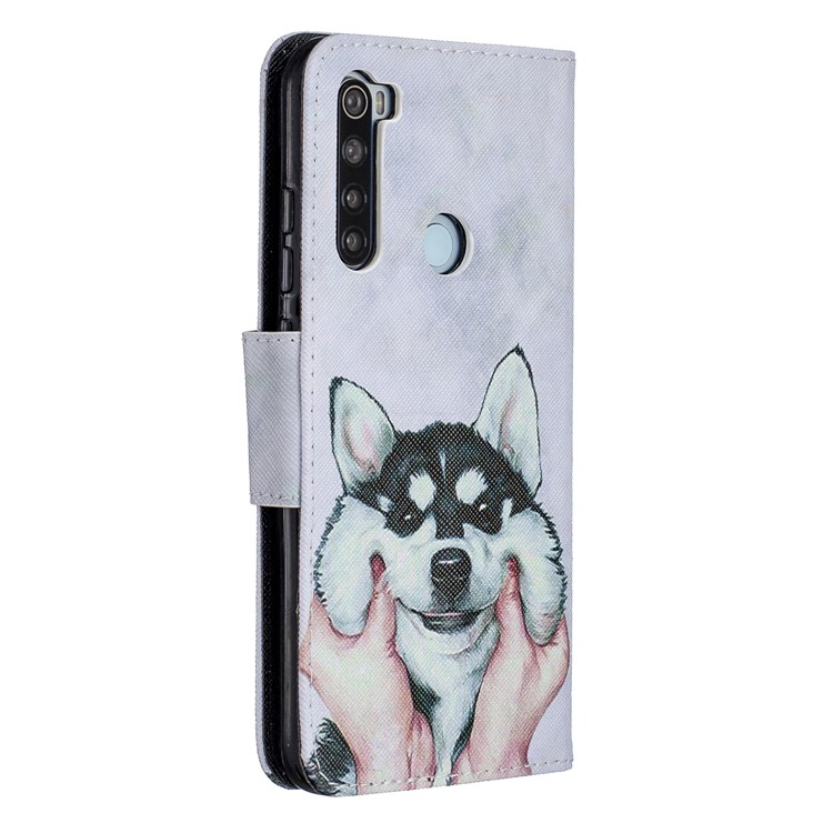 Light Spot Decor Patterned Wallet Leather Smart Case for Xiaomi Redmi Note 8 - Dog-3