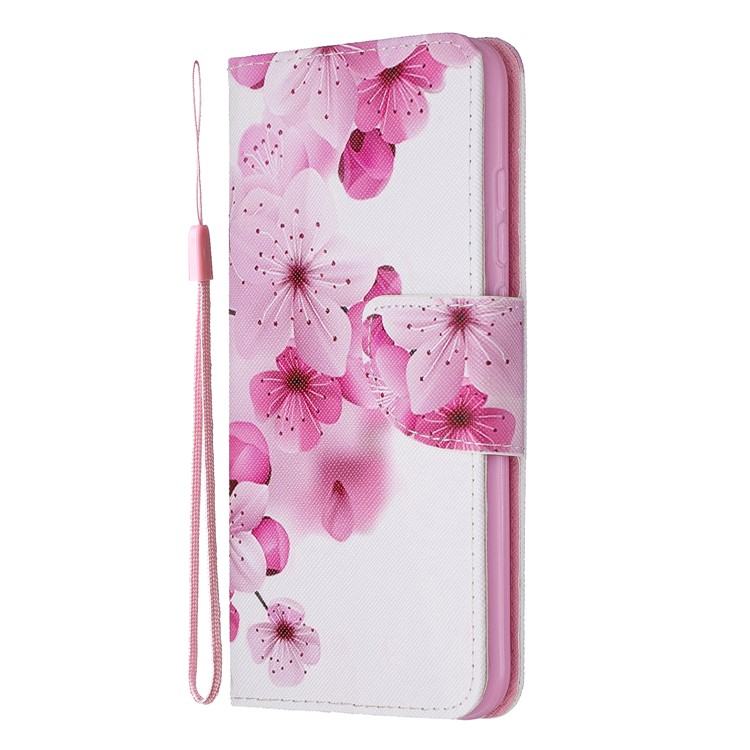 Light Spot Decor Patterned Wallet Leather Smart Case for Xiaomi Redmi Note 8 - Peach Blossom-2
