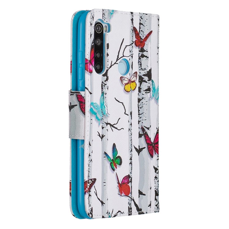 Light Spot Decor Patterned Wallet Leather Smart Case for Xiaomi Redmi Note 8 - Colorful Butterflies-3