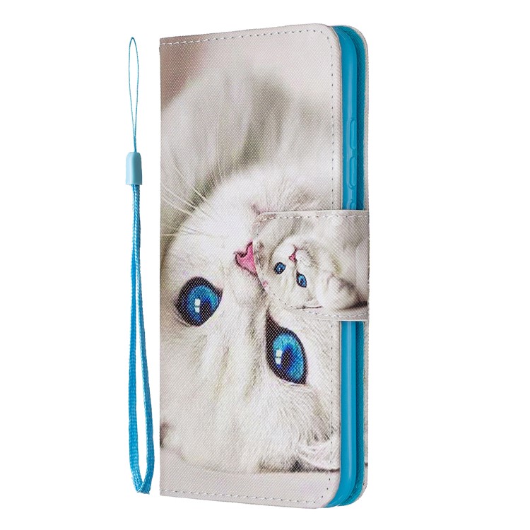 Light Spot Decor Patterned Wallet Leather Smart Case for Xiaomi Redmi Note 8 - White Cat-2