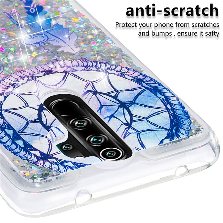 Pattern Printing Quicksand Dynamic Glittery Sequins TPU Case for Xiaomi Redmi Note 8 Pro - Silver/Dream Catcher-5