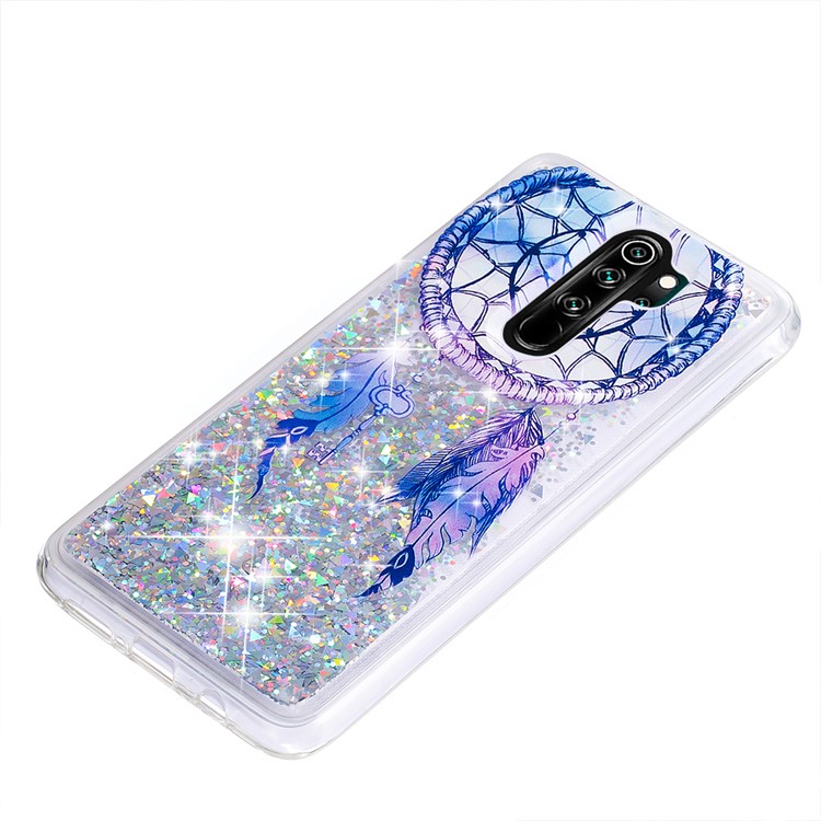 Pattern Printing Quicksand Dynamic Glittery Sequins TPU Case for Xiaomi Redmi Note 8 Pro - Silver/Dream Catcher-6
