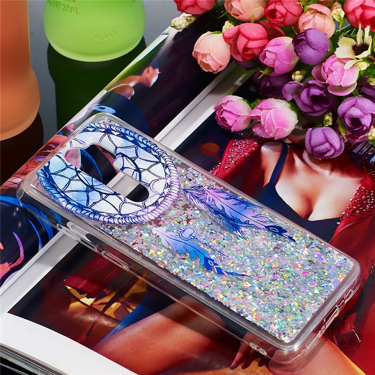 Pattern Printing Quicksand Dynamic Glittery Sequins TPU Case for Xiaomi Redmi Note 8 Pro - Silver/Dream Catcher-7