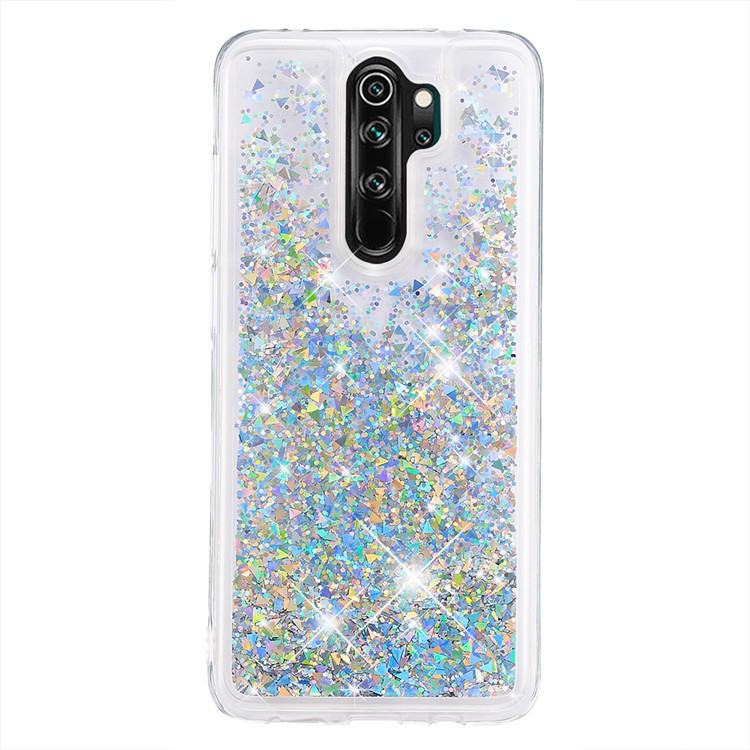 Floating Glitter Sequins TPU Cell Shell Cover for Xiaomi Redmi Note 8 Pro - Silver-2