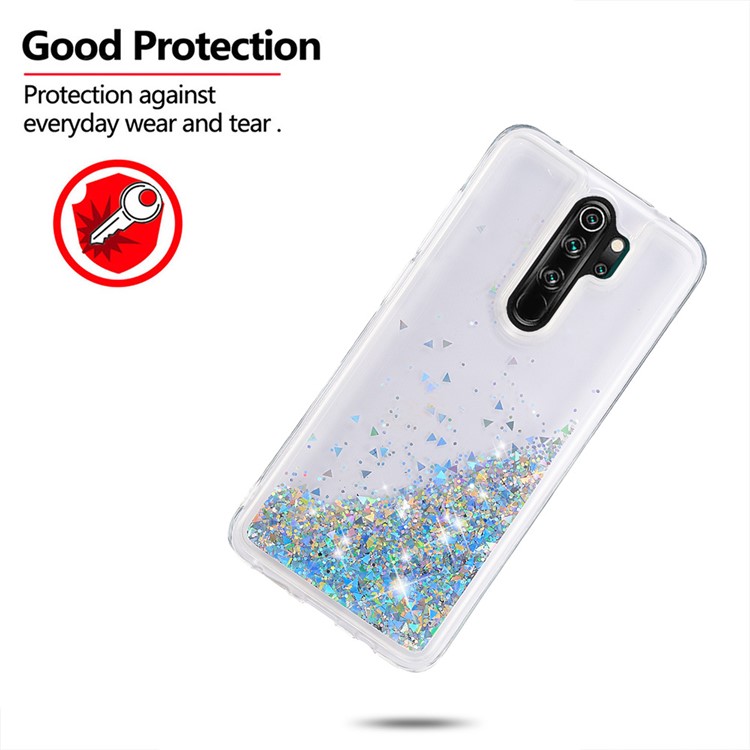 Floating Glitter Sequins TPU Cell Shell Cover for Xiaomi Redmi Note 8 Pro - Silver-4
